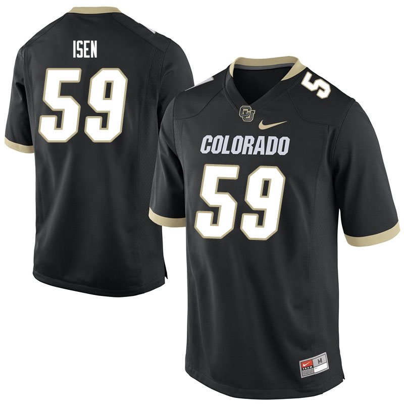 Men #59 Jacob Isen Colorado Buffaloes College Football Jerseys Sale-Black - Click Image to Close